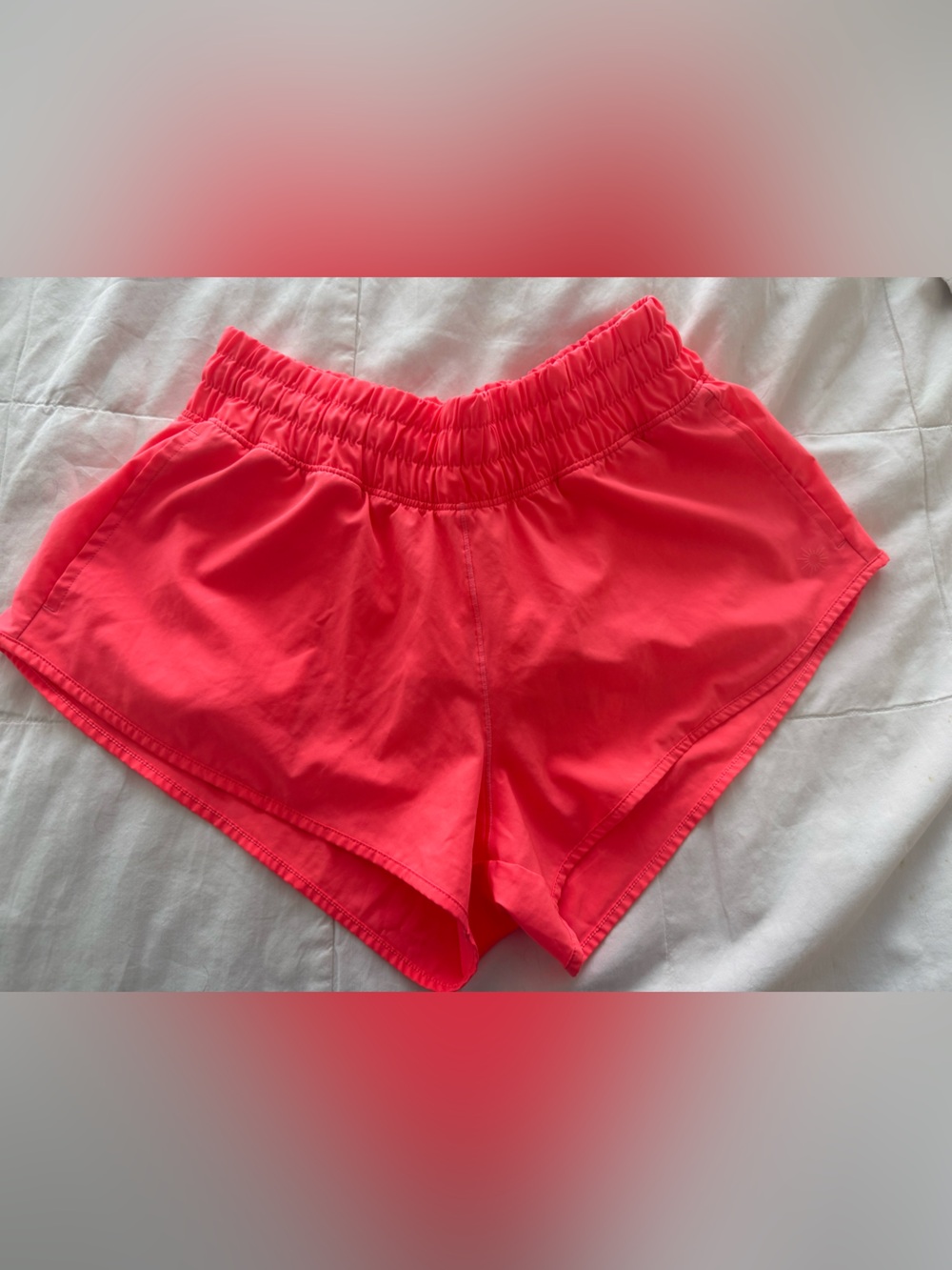 Women's Elastic Waist Coral Athletic Shorts